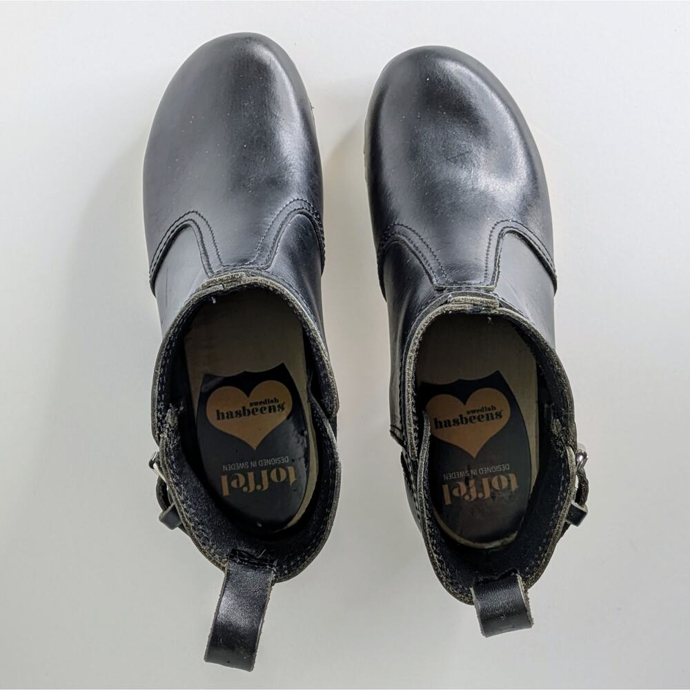 Swedish Hasbeens Jodhpur Ankle Boots 36 Black Leather Split Ankle 6-6.5 - Picture 11 of 16